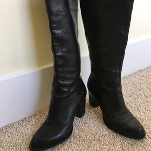 Franco Sarto black leather, knee-high boots 6.5